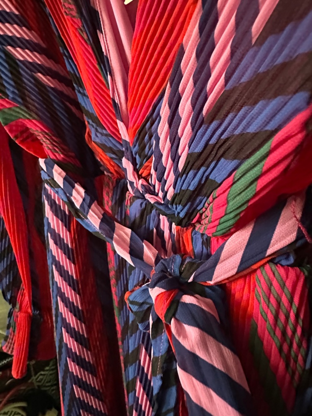 Allison and Kelly Red and Pink Chevron faux Wrap Dress - Picture 3 of 7